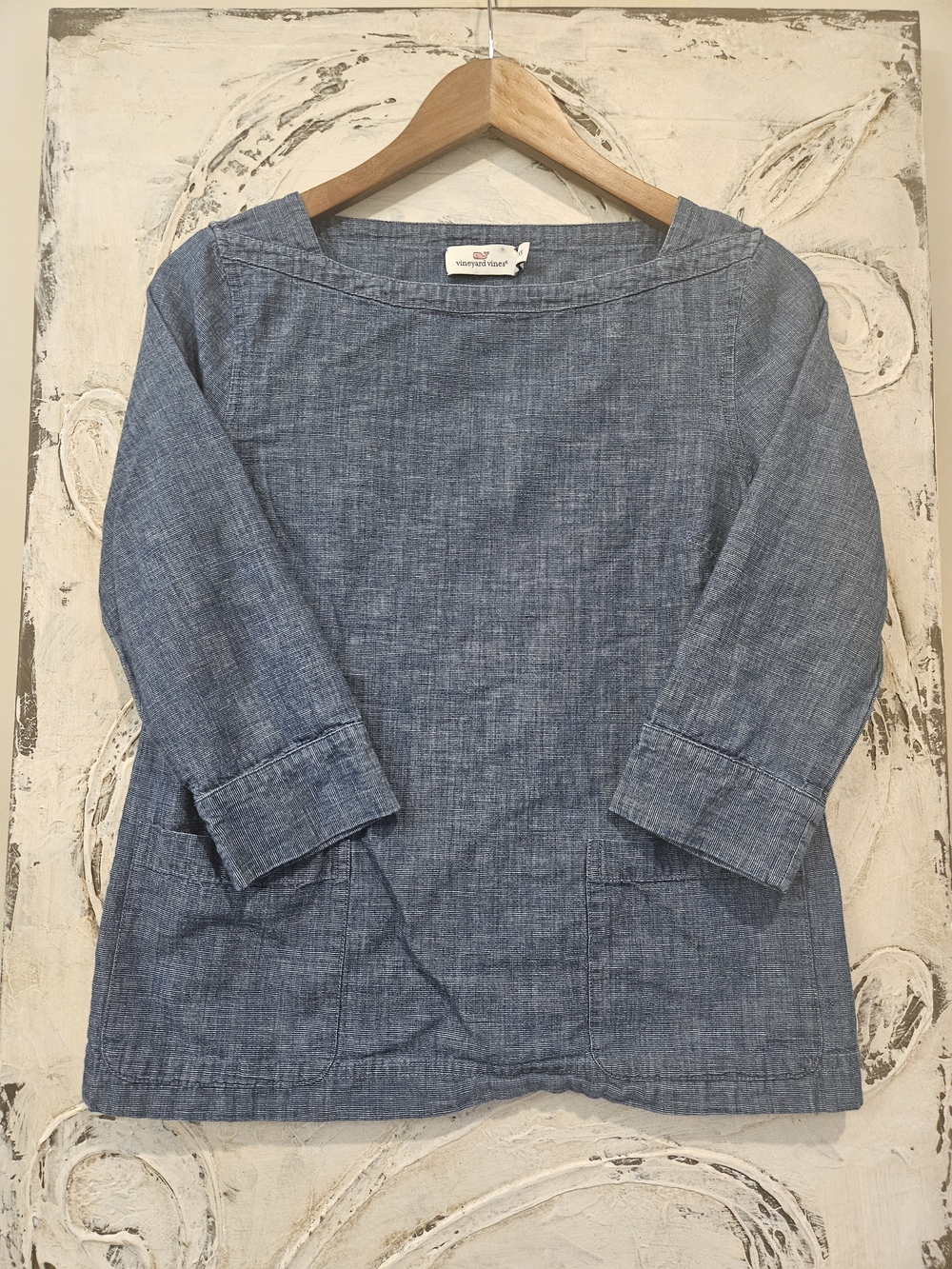 Vineyard Vines Chambray Blue Long-Sleeve Tunic Top